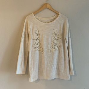 Loft sweater with crochet lace detail